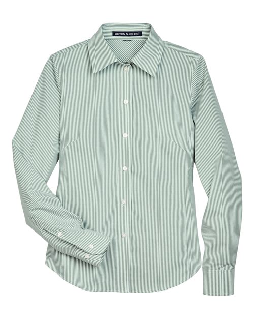 Women's Crown Collection® Banker Stripe Woven Dress Shirt