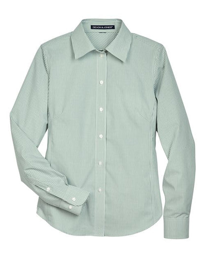 Women's Crown Collection® Banker Stripe Woven Dress Shirt