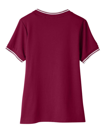 Devon & Jones Women's CrownLux Performance® Plaited Tipped V-Neck Shirt - DG20CW