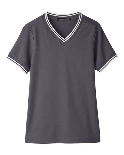 Women's CrownLux Performance® Plaited Tipped V-Neck Shirt