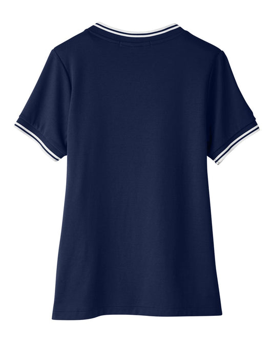 Devon & Jones Women's CrownLux Performance® Plaited Tipped V-Neck Shirt - DG20CW
