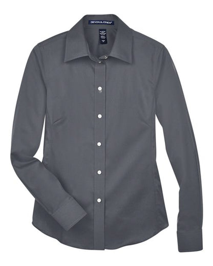 Women's Crown Collection® Solid Stretch Twill Woven Dress Shirt