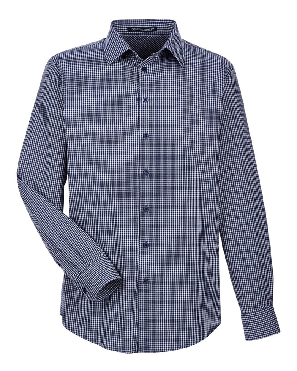 Devon & Jones Men's CrownLux Performance® Tonal Mini Check Woven Dress Shirt - DG535