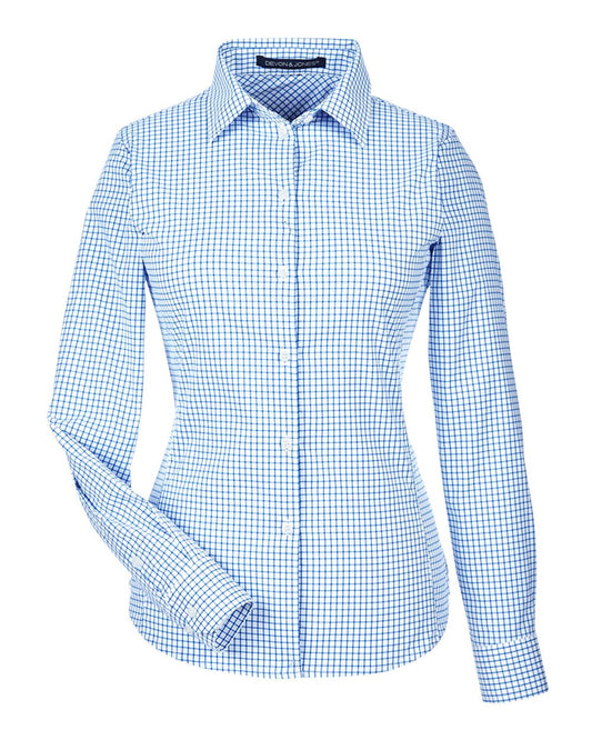 Devon & Jones Women's CrownLux Performance® Micro Windowpane Woven Dress Shirt - DG540W