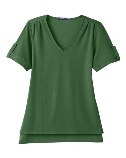Women's CrownLux Performance® Plaited Rolled Sleeve Shirt