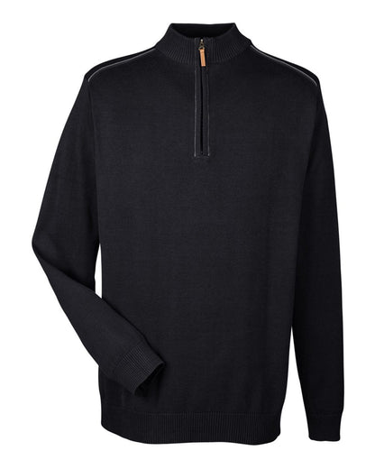 Devon & Jones Men's Manchester Fully-Fashioned Quarter-Zip Pullover Sweater - DG478