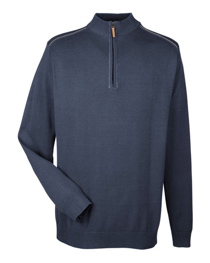 Devon & Jones Men's Manchester Fully-Fashioned Quarter-Zip Pullover Sweater - DG478