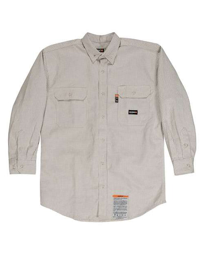 Men's Flame-Resistant Down Plaid Work Shirt