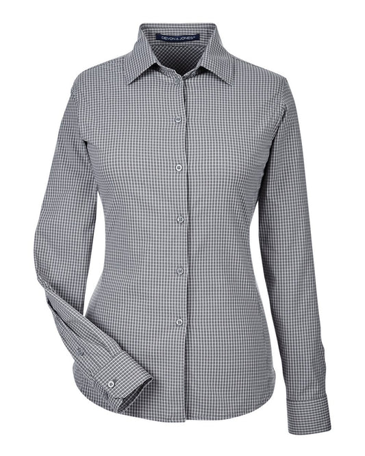 Devon & Jones Women's CrownLux Performance® Tonal Mini Check Woven Dress Shirt - DG535W