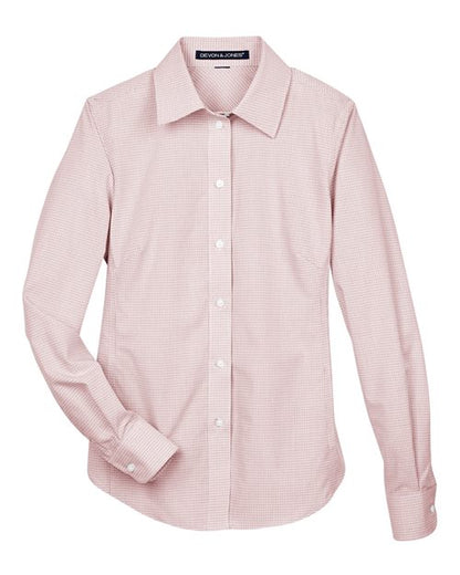 Women's Crown Collection® Micro Tattersall Woven Dress Shirt