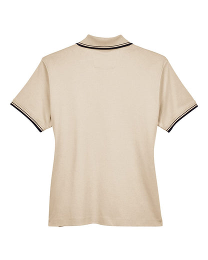 Devon & Jones Women's Tipped Perfect Pima Interlock Polo - D140W