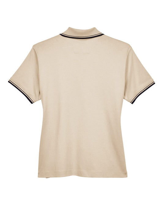 Devon & Jones Women's Tipped Perfect Pima Interlock Polo - D140W