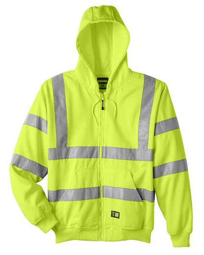 Men's Berne Hi-Vis Class 3 Lined Hooded Sweatshirt