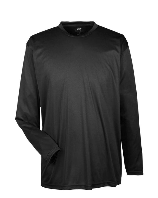 UltraClub Men's Cool & Dry Sport Long Sleeve Performance Interlock T-Shirt - 8422