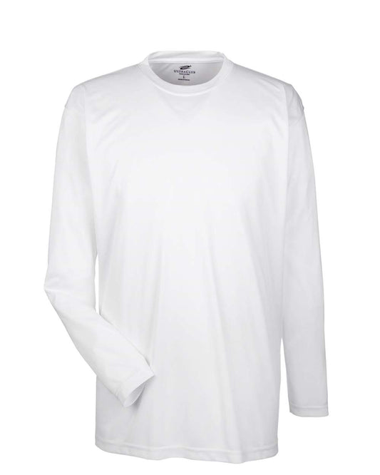 UltraClub Men's Cool & Dry Sport Long Sleeve Performance Interlock T-Shirt - 8422