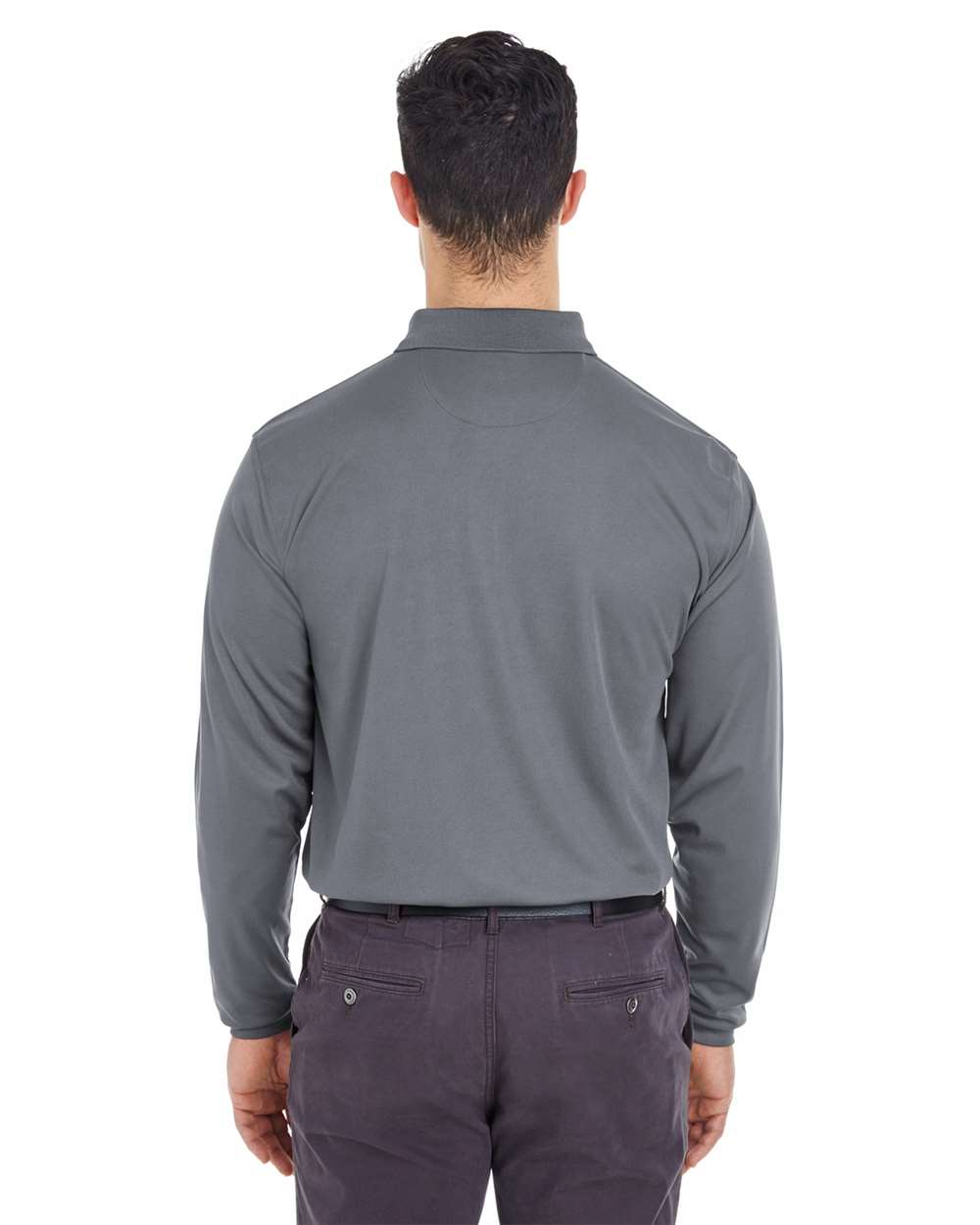 UltraClub Men's Cool & Dry Long Sleeve Mesh Piqué Polo - 8210LS