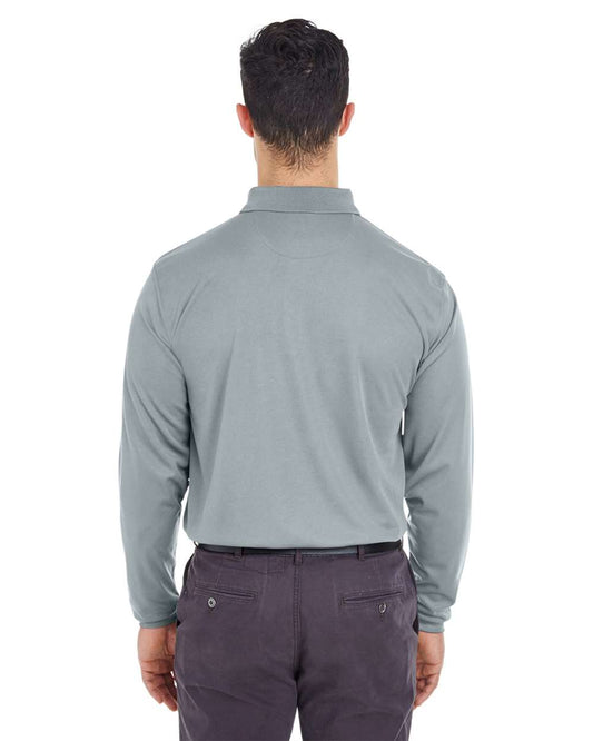 UltraClub Men's Cool & Dry Long Sleeve Mesh Piqué Polo - 8210LS