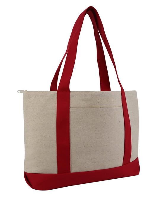 Liberty Bags Large Zippered Cotton Canvas Tote - 8862