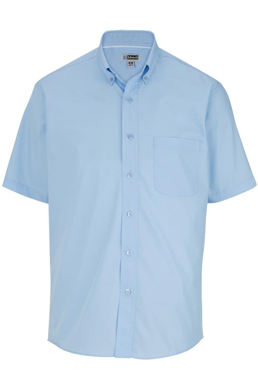 Lightweight Poplin Short Sleeve Mens Shirt - 1245