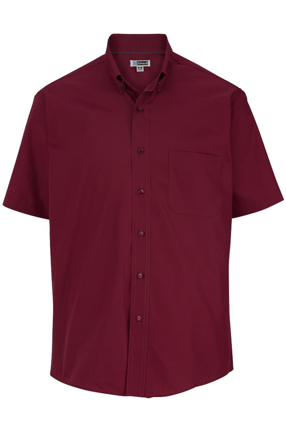 Lightweight Poplin Short Sleeve Mens Shirt - 1245