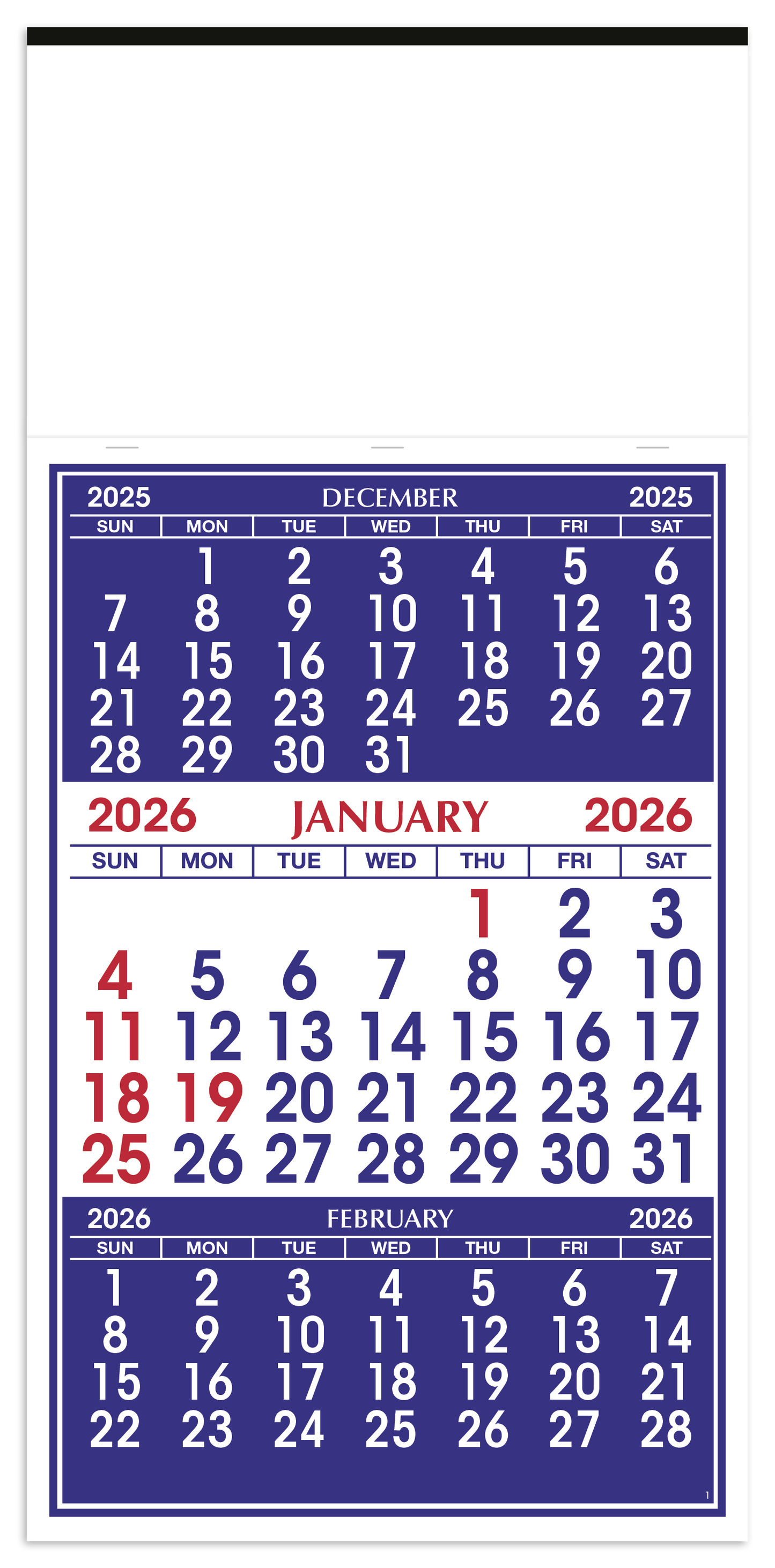 Skinner  Kennedy 3Month Display Apron Calendar-125-E