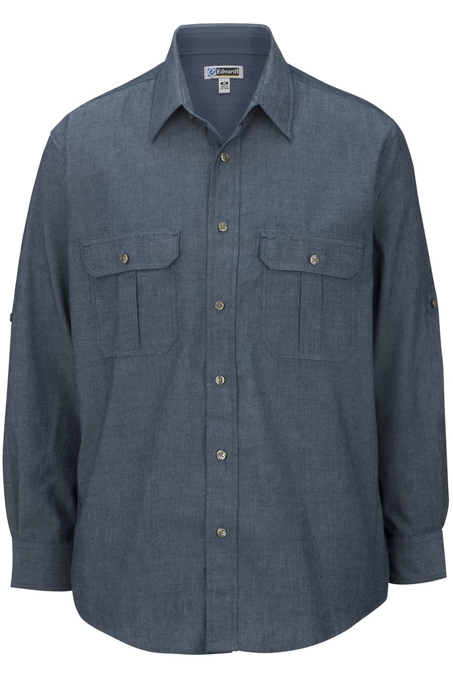 Mens Chambray Roll Up Sleeve Shirt