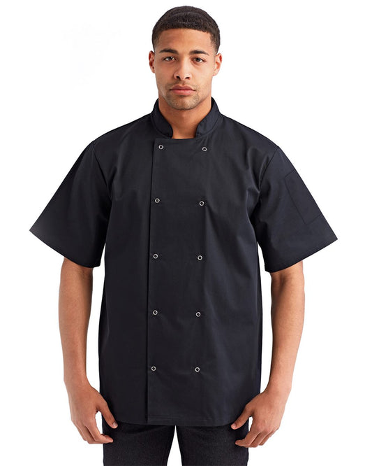 Artisan Collection by Reprime Ten Studded Front Chef Short Sleeve Coat - RP664