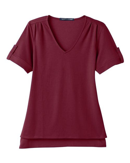 Women's CrownLux Performance® Plaited Rolled Sleeve Shirt
