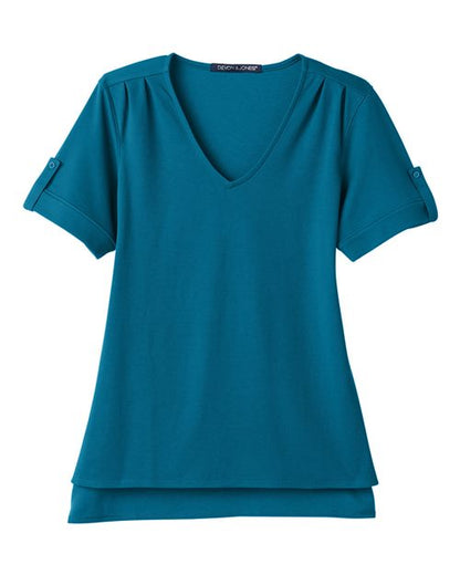 Women's CrownLux Performance® Plaited Rolled Sleeve Shirt