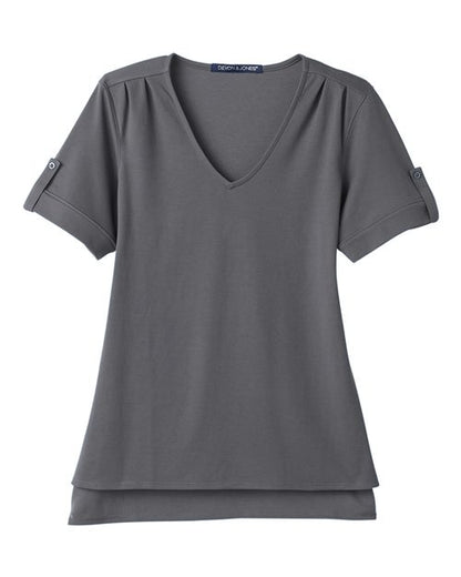 Women's CrownLux Performance® Plaited Rolled Sleeve Shirt