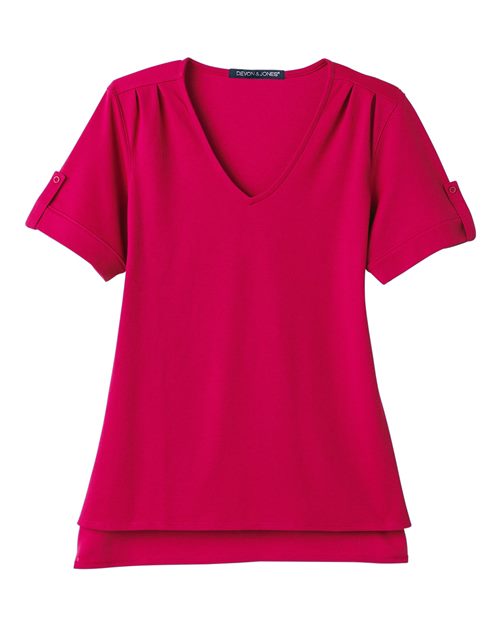 Women's CrownLux Performance® Plaited Rolled Sleeve Shirt