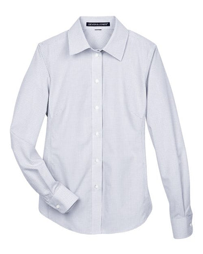 Women's Crown Collection® Micro Tattersall Woven Dress Shirt