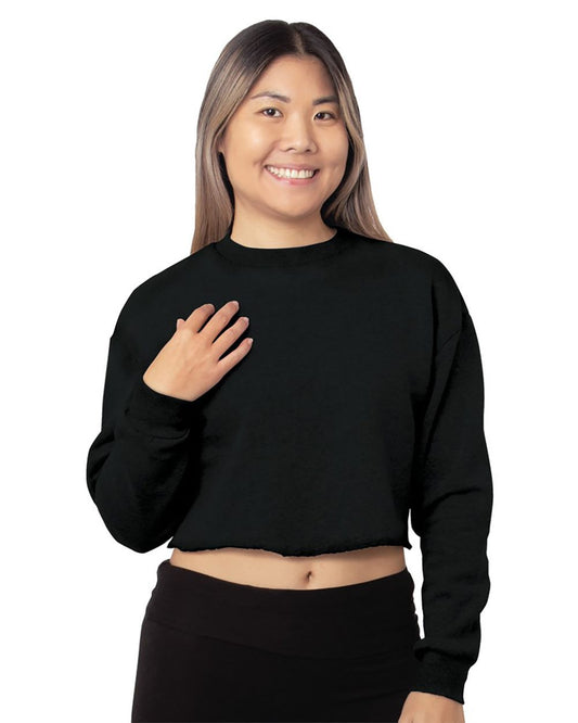 Bayside Women's USA Made Cropped Crewneck Sweatshirt - 7725