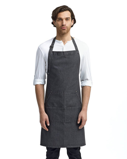 Artisan Collection by Reprime Jeans Stitch Denim Bib Apron with Pockets - RP126