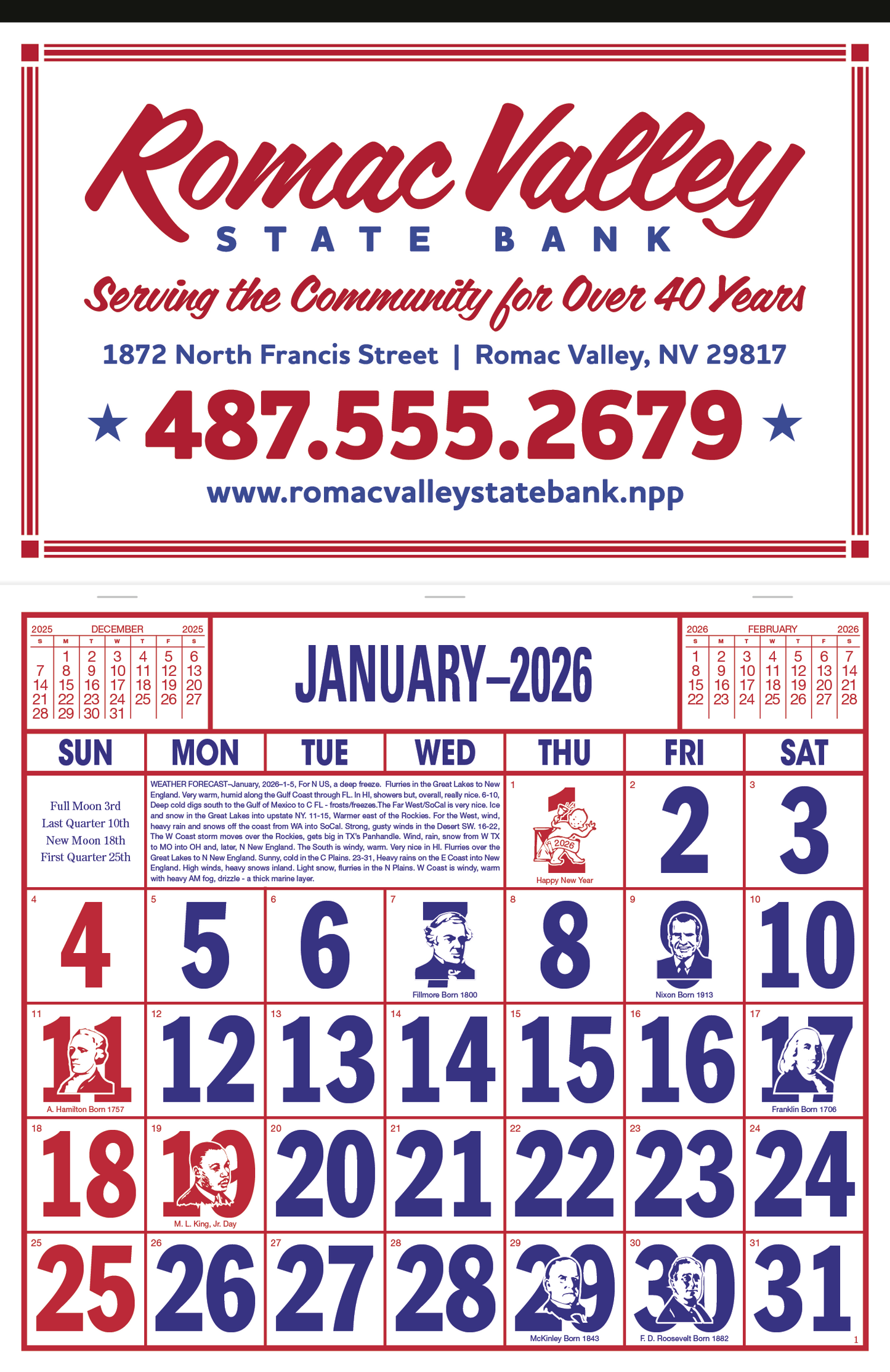 Skinner  Kennedy Apron Style Calendar-1319-E