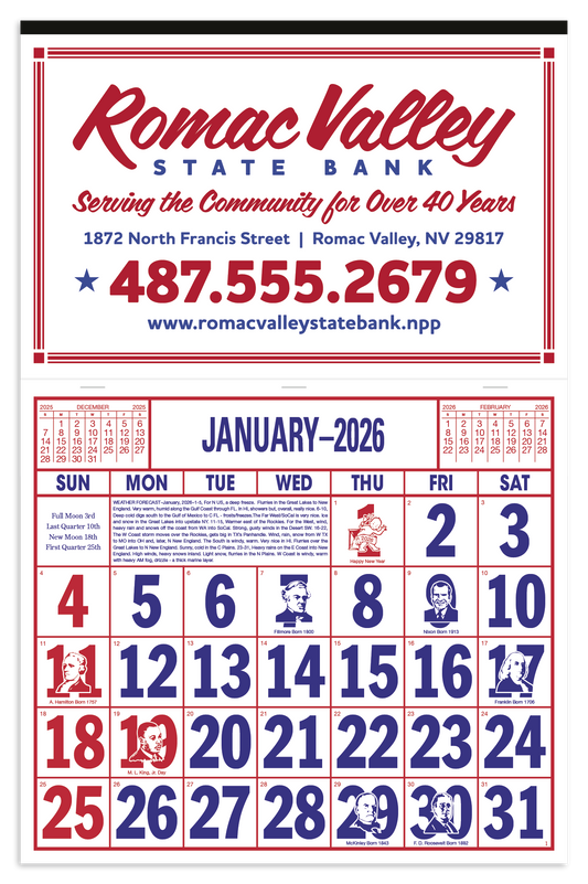 Skinner  Kennedy Apron Style Calendar-1319-E