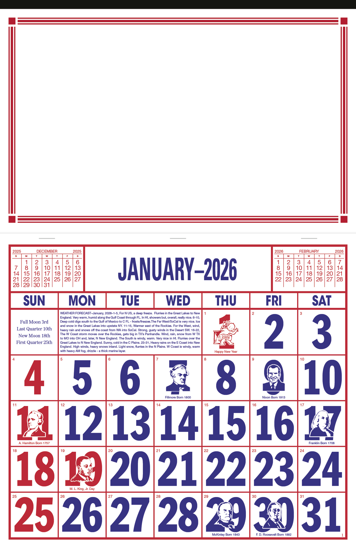 Skinner  Kennedy Apron Style Calendar-1319-E