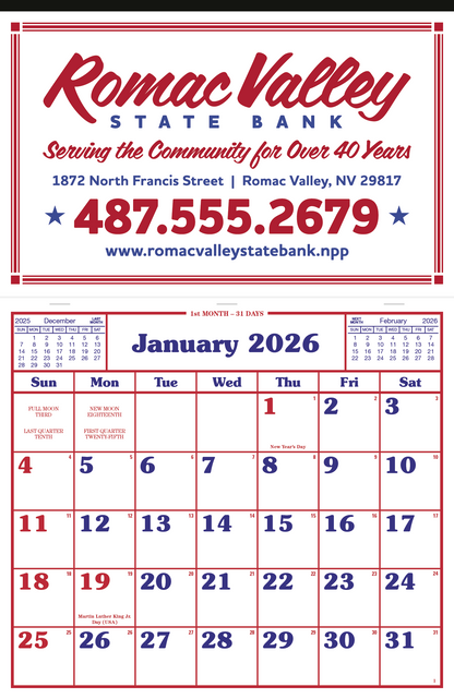 Skinner  Kennedy Apron Style Calendar-1319-E