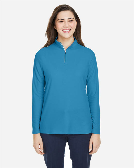 CORE365 Women's Fusion ChromaSoft™ Pique Quarter-Zip Pullover - CE405W