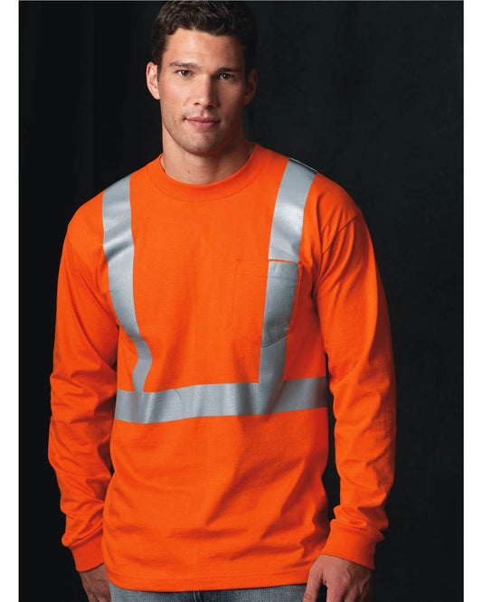Bayside USA-Made High Visibility Long Sleeve Pocket T-Shirt - 3781