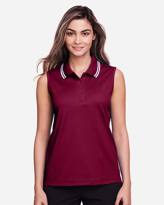 Devon & Jones Women's CrownLux Performance® Plaited Tipped Sleeveless Polo - DG20SW