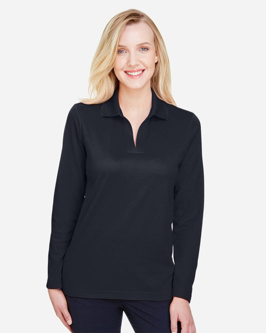 Devon & Jones Women's CrownLux Performance® Plaited Long Sleeve Polo - DG20LW