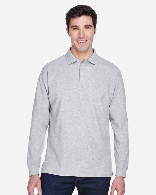 Devon & Jones Men's Pima Piqué Long Sleeve Polo - D110
