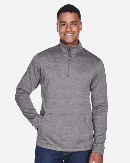 Devon & Jones Men's Newbury Mélange Fleece Quarter-Zip Pullover - DG798
