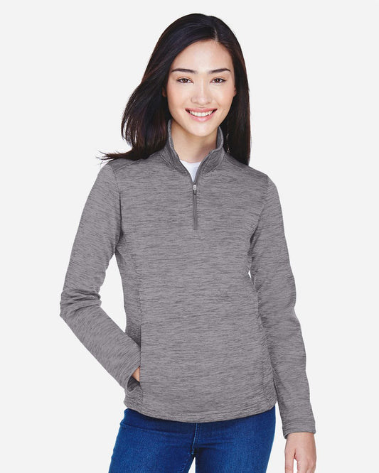 Devon & Jones Women's Newbury Mélange Fleece Quarter-Zip Pullover - DG798W
