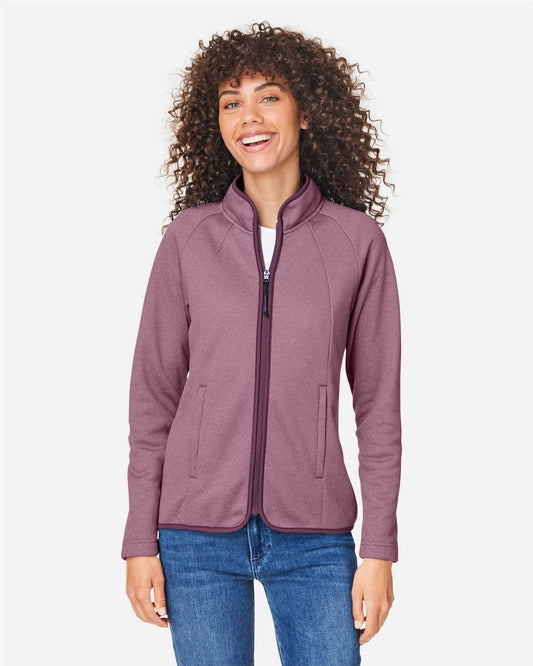 CORE365 Women's Venture Heathered Stripe Full-Zip - CE72W