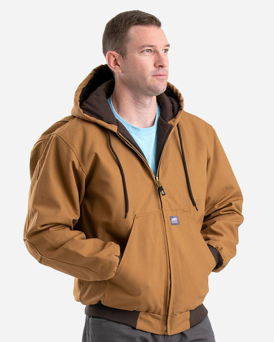 Berne Apparel Tall Highland Washed Cotton Duck Hooded Jacket - HJ51T
