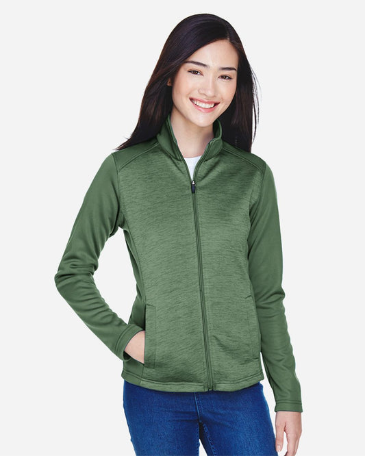 Devon & Jones Women's Newbury Colorblock Mélange Fleece Full-Zip Jacket - DG796W