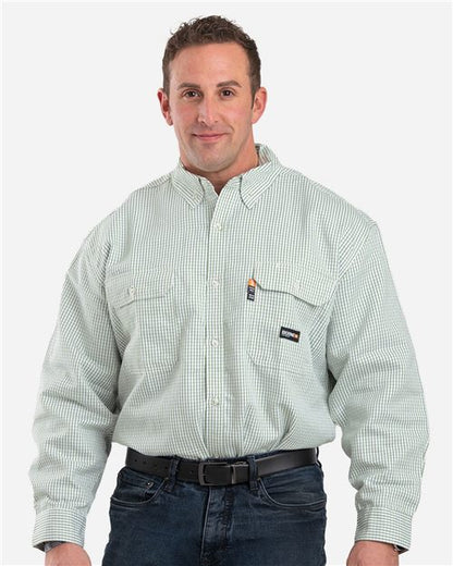 Men's Flame-Resistant Down Plaid Work Shirt
