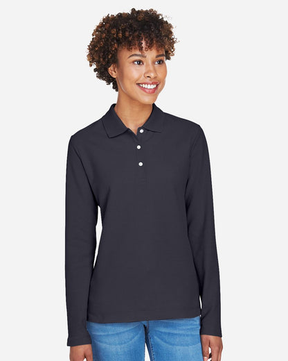Devon & Jones Women's Pima Piqué Long Sleeve Polo - D110W